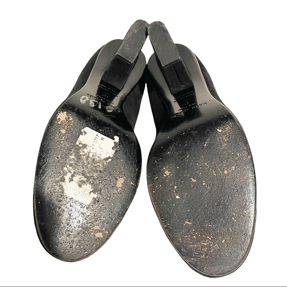 Kate Spade Size 10B Black‎ Suede Leather Round Toe Square Heel Shoes - Picture 6 of 6